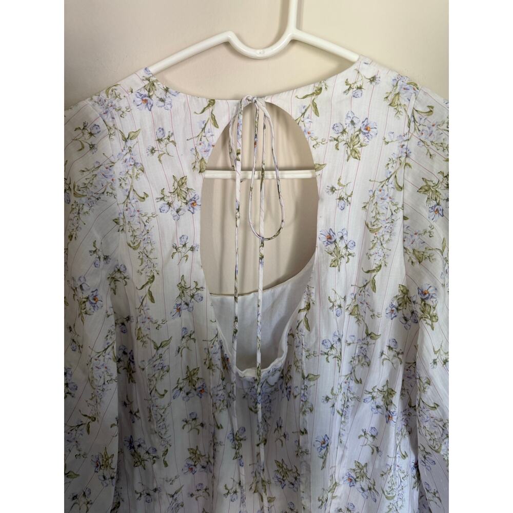 H&M X Brock Collection | Preppy Summer Floral Cottagecore Bubblehem Mini Dress - Picture 10 of 15
